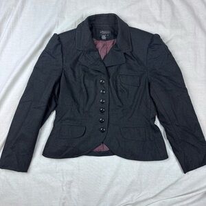 The J. Peterman Company Peplum Button Up Wool Blazer Size 12